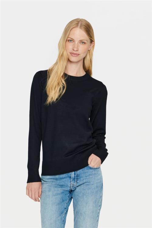 Se Saint Tropez Milasz Pullover Kvinde Night Sky Sweaters Regular Fit Str XS - hos Magasin ved Magasin