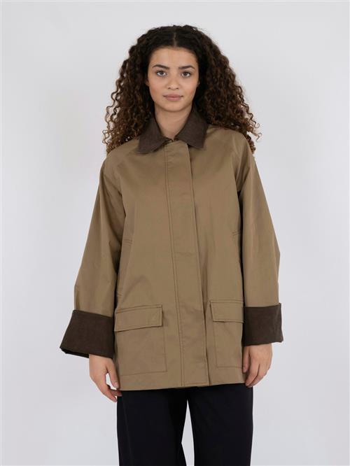 Neo Noir Anastacia Cord Jacket Kvinde Khaki Overgangsjakker Str 44 - hos Magasin