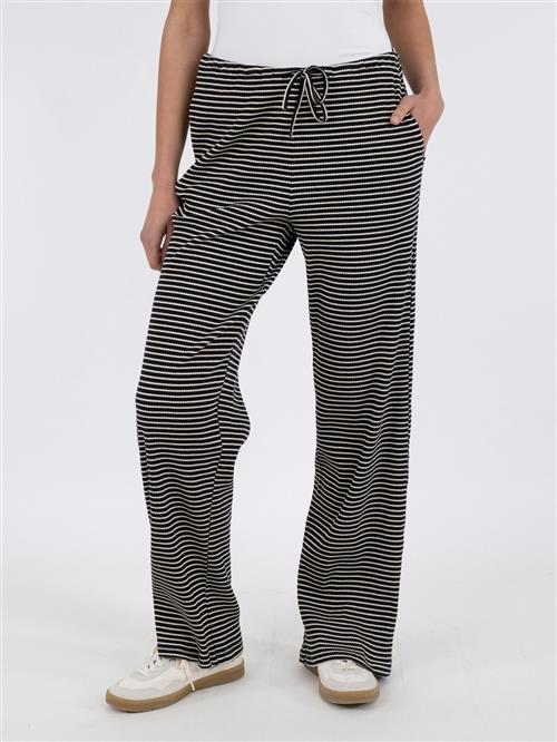 Neo Noir Geri Stripe Pants Kvinde Black Bukser Med Brede Ben Str 36 - hos Magasin