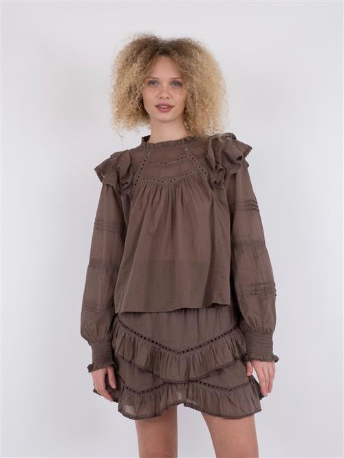 Se Neo Noir Simkie S Voile Blouse Kvinde Light Brown Langærmede Bluser Str 44 - hos Magasin ved Magasin