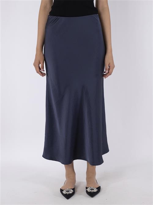 Neo Noir Vicky Heavy Sateen Skirt Kvinde Midnight Blue Maxi Nederdele Str 38 - hos Magasin