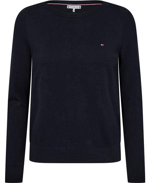 Se Tommy Hilfiger CO Jersey Stitch Boatnk Sweater Kvinde Desert Sky Sweaters Str XS - hos Magasin ved Magasin