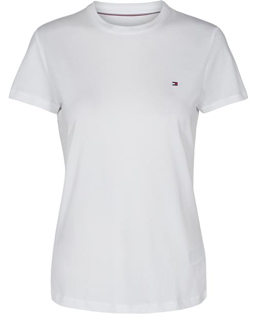 Tommy Hilfiger Abby Crewnk top Kvinde Hvid Toppe Str L - Bomuld hos Magasin