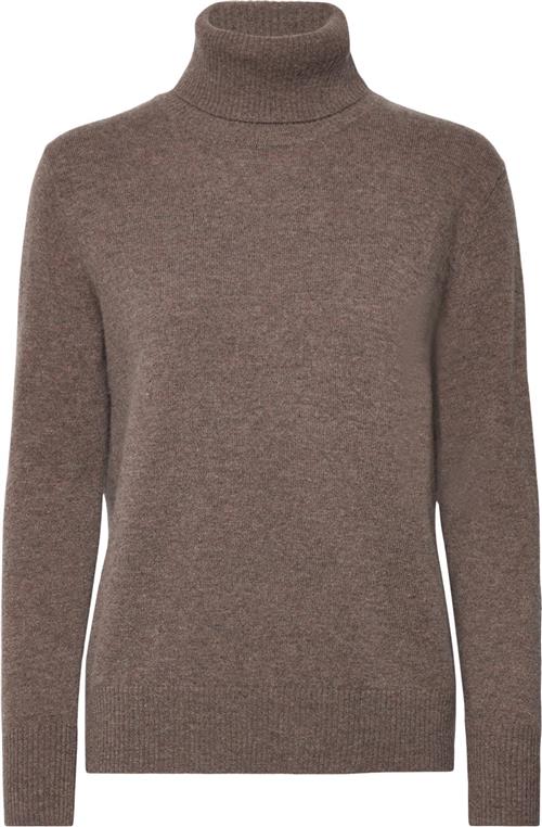 Se Rosemunde Wool & Cashmere Pullover Kvinde Brown Grey Mel Rullekraver Str XS Cashmere - hos Magasin ved Magasin