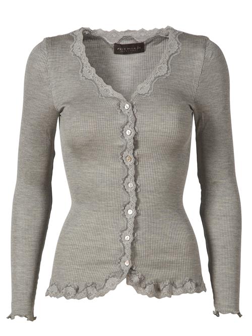 Rosemunde Silk Cardigan Regular ls W/rev Vint Kvinde Grå Cardigans Str L - Bomuld hos Magasin