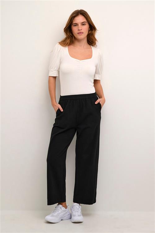 Kaffe Kanaya Culotte Pants Kvinde Black Deep Bukser Med Brede Ben Str 44 - hos Magasin