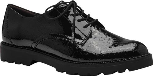 Se Tamaris 123605-41 Kvinde Black Patent Structure Snøresko Str 42 - hos Magasin ved Magasin