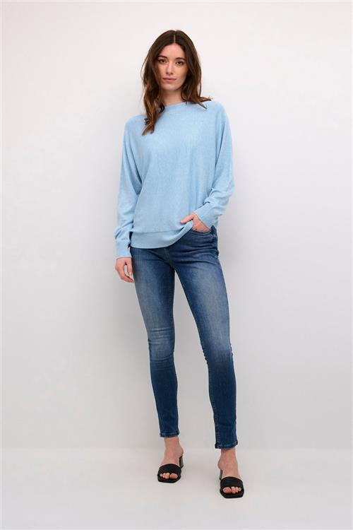 Se Culture Cuannemarie Batwing Jumper Kvinde Cashmere Blue Mel. Langærmede Bluser Str L - Cashmere hos Magasin ved Magasin