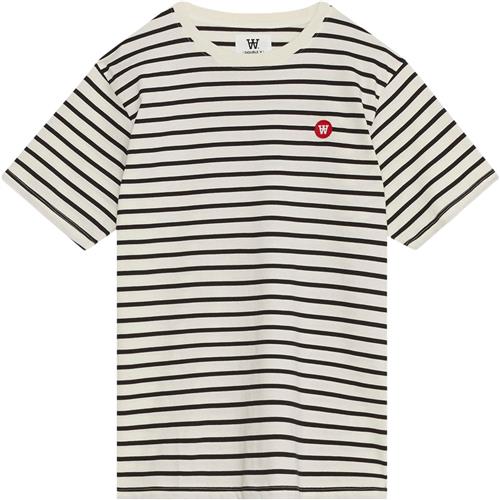 Wood Wood Ace Badge Tshirt Mand Off-white/black Stripes Kortærmede T-shirts Str XL - Bomuld hos Magasin