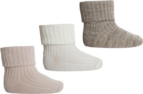 mpKids Wool rib Baby Socks 3-pack Str 22/24 - 489 Strømper Uld hos Magasin