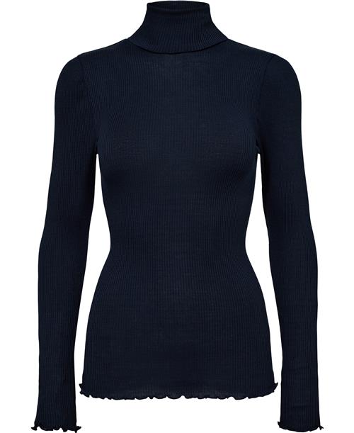 RM by Rosemunde Rmwbalta Modal LS Rollneck Blouse Kvinde Blå Kortærmede T-shirts Str M - hos Magasin