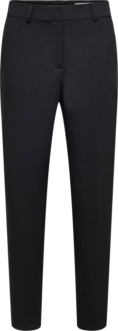 Selected Femme Slfritaria MW Cropped Pant Black N Kvinde Sort Bukser Med Smalle Ben Str 34 - hos Magasin