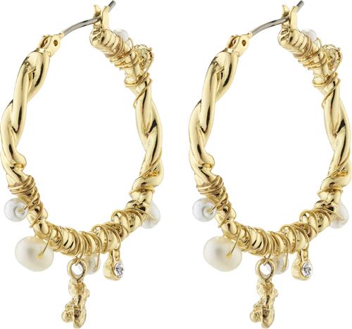 Pilgrim ANA Pearl & Crystal Hoops Goldplated one size - Creoler hos Magasin