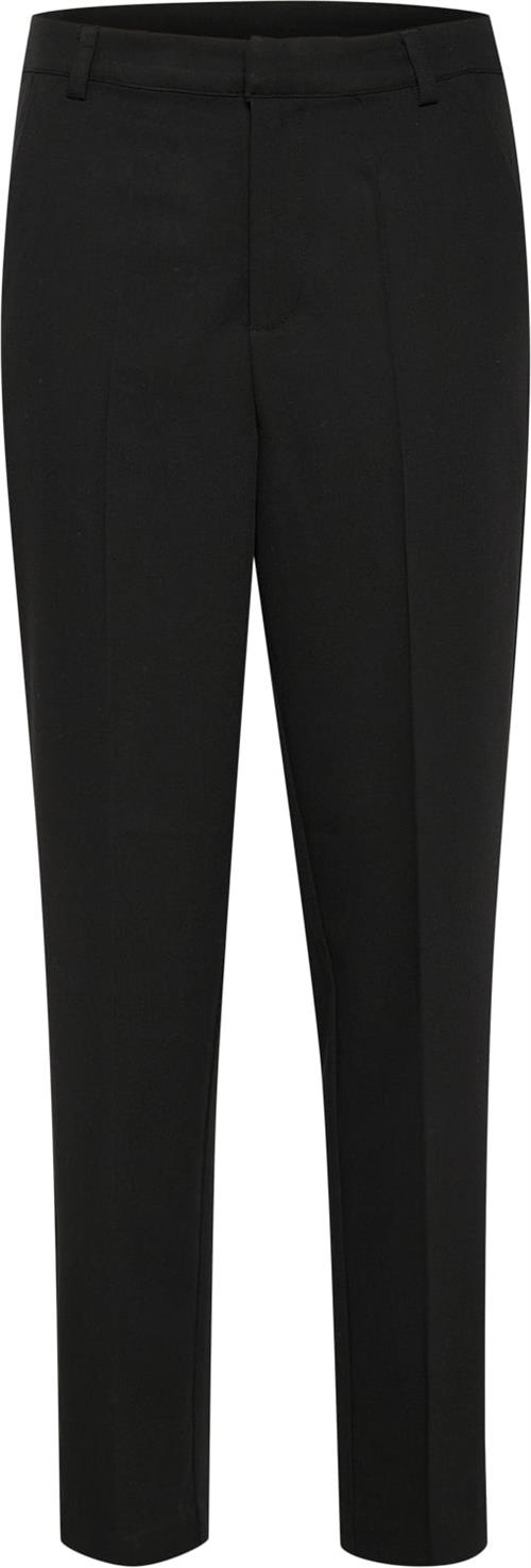 Kaffe Kasakura Zipper Pants Kvinde Black Deep Bukser Med Lige Ben Str 40 - hos Magasin