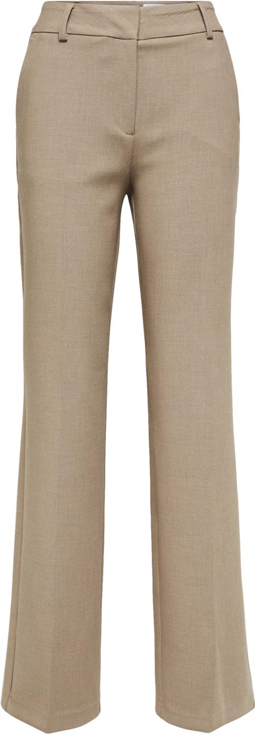 Selected Femme Slfrita MW Wide Pant Camel MLG N NO Kvinde Camel/melange Bukser Med Brede Ben Str "44/""32" - hos Magasin