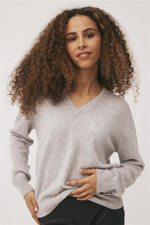 Magasin du Nord Collection Magasin Mabel 10 100 Cashmere Kvinde Light Grey Melange Sweaters Str S Cashmere