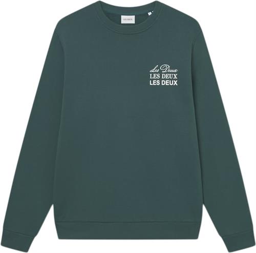 Les Deux Triple Sweatshirt Mand Pine Green/ivory Sweatshirts Str L - hos Magasin