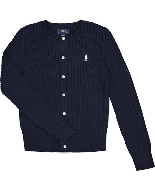 Se Polo Ralph Lauren Minicable Cotton Cardigan Str M Drenge - Blå Cardigans hos Magasin ved Magasin