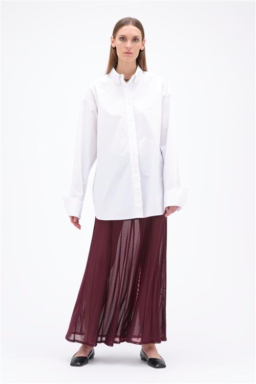 Se REMAIN Oversize Shirt Kvinde Bright White Langærmede Skjorter Str 38 - hos Magasin ved Magasin