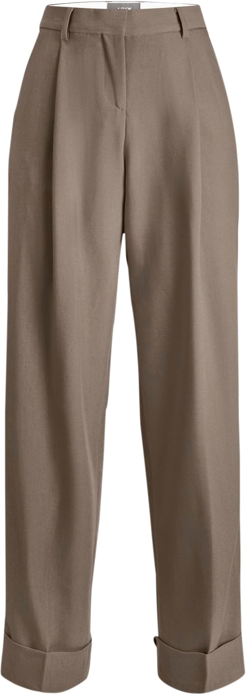 JJXX Jxmary Pleat FU MW Pant TLR Noos Kvinde Brindle Bukser Med Lige Ben Str "26/""32" - hos Magasin