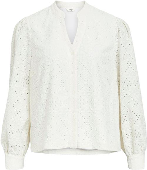 Object Objfeodora Marika L/S Shirt Noos Kvinde Cloud Dancer Langærmede Skjorter Str S - hos Magasin