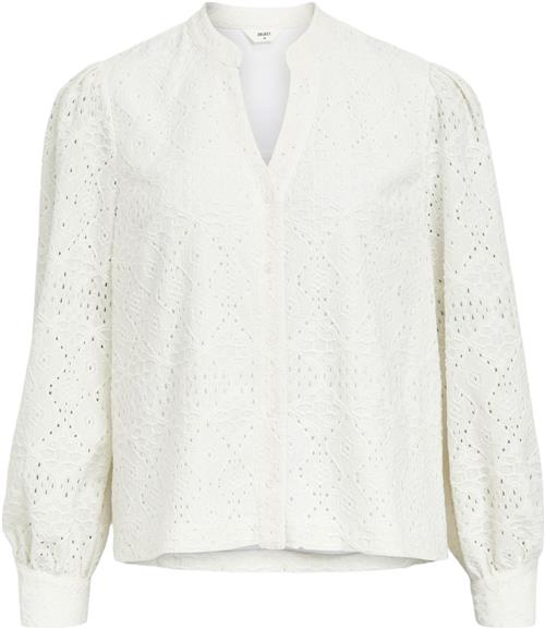 Se Object Objfeodora Marika L/S Shirt Noos Kvinde Cloud Dancer Langærmede Skjorter Str M - hos Magasin ved Magasin