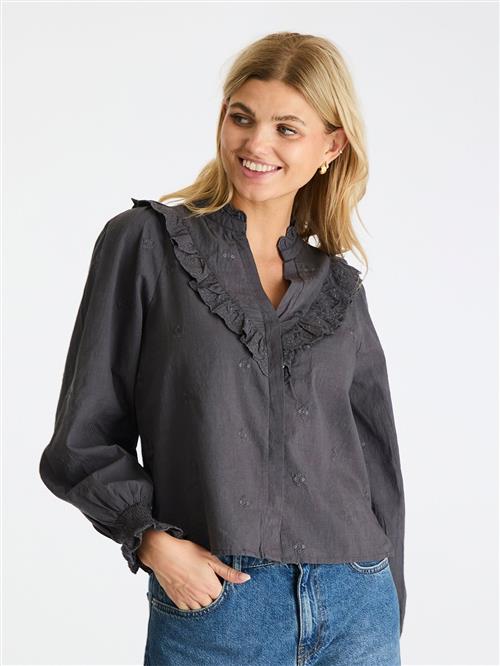 Se Neo Noir Degas Blouse Kvinde Dark Grey Langærmede Bluser Str 42 - hos Magasin ved Magasin