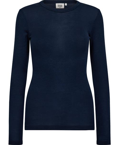 Magasin du Nord Collection Magasin Cilla 1 RWS Merino Wool Kvinde Night Sky Langærmede Bluser Str XL Merino