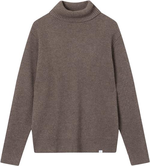 Se Les Deux Eddie Wool Rib Rollneck Knit Mand Mountain Grey Mélange Sweaters Str M - Merino hos Magasin ved Magasin