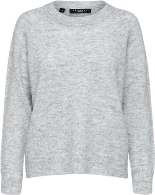 Selected Femme Slflulu LS Knit Oneck Noos Kvinde Grå Sweaters Str M - hos Magasin