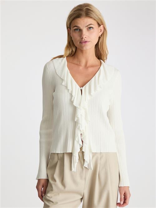 Neo Noir Sahni Knit Blouse Kvinde Off White Langærmede Bluser Str 34 - hos Magasin