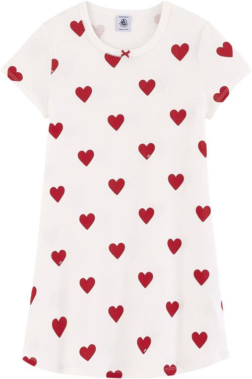 Petit Bateau Short Sleeves Dress 5Y Str 5Y 5 YEARS - Marshmallow/terkuit Nattøj hos Magasin