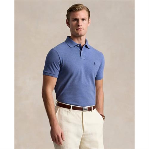 Polo Ralph Lauren Custom Slim Fit Mesh Polo Shirt Mand Faded Royal Heather/c7941 Kortærmede Poloer Str L - Bomuld hos Magasin