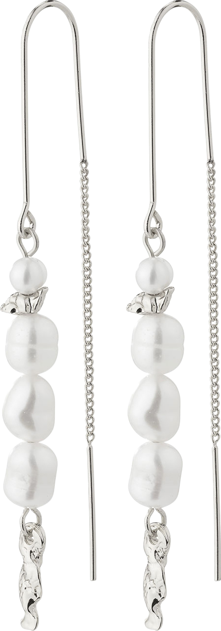 Pilgrim Berthe Pearl Chain Earrings Silverplated one size - Ørehænger hos Magasin