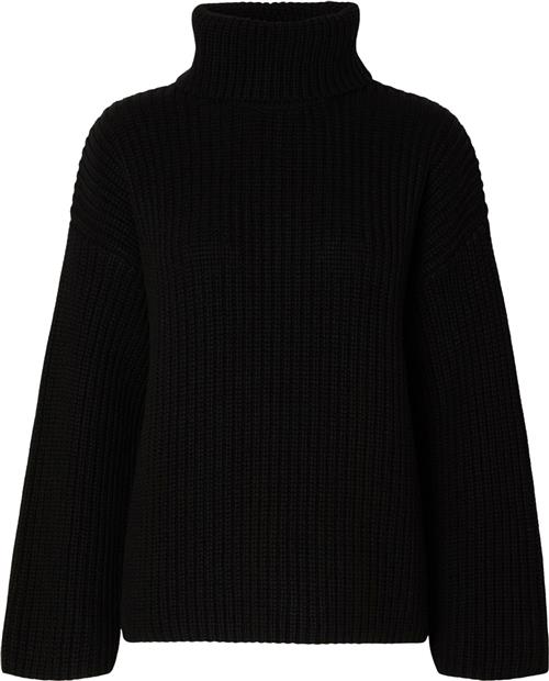 Selected Femme Slfsefika LS Knit Rollneck Noos Kvinde Sort Rullekraver Str XS - hos Magasin