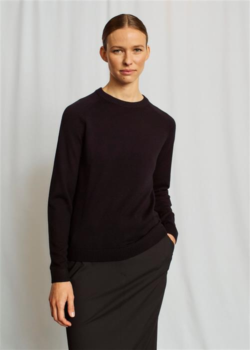 Bruun & Stengade BS Layla Regular Fit Knitwear Kvinde Black Sweaters Str L - hos Magasin