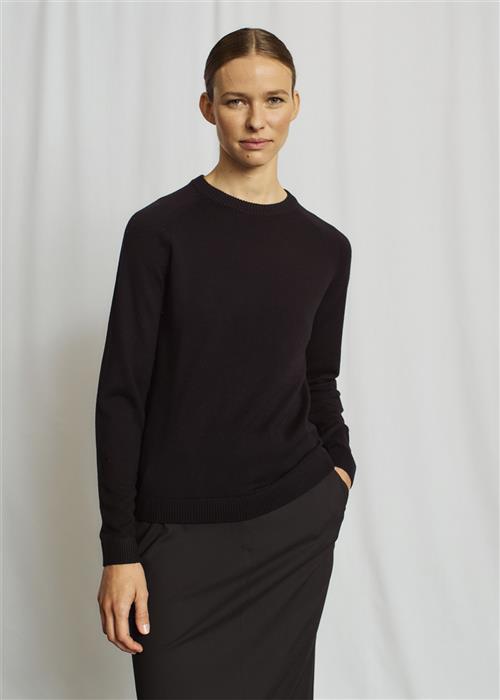 Bruun & Stengade BS Layla Regular Fit Knitwear Kvinde Black Sweaters Str XL - hos Magasin