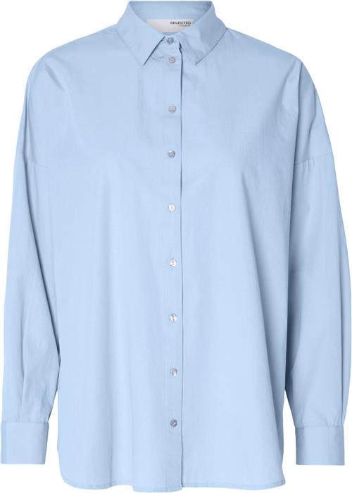 Selected Femme Slfdinasanni LS Shirt Noos Kvinde Cashmere Blue Langærmede Skjorter Str 36 - hos Magasin