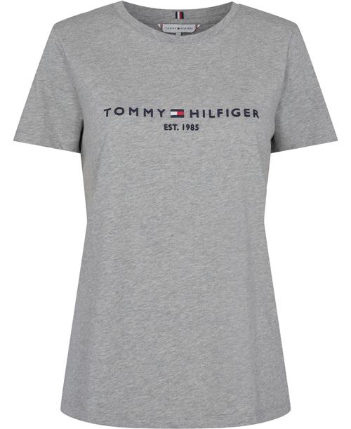 Tommy Hilfiger Heritage Hilfiger CNK REG TEE Kvinde Light Grey Htr Kortærmede T-shirts Str S - hos Magasin