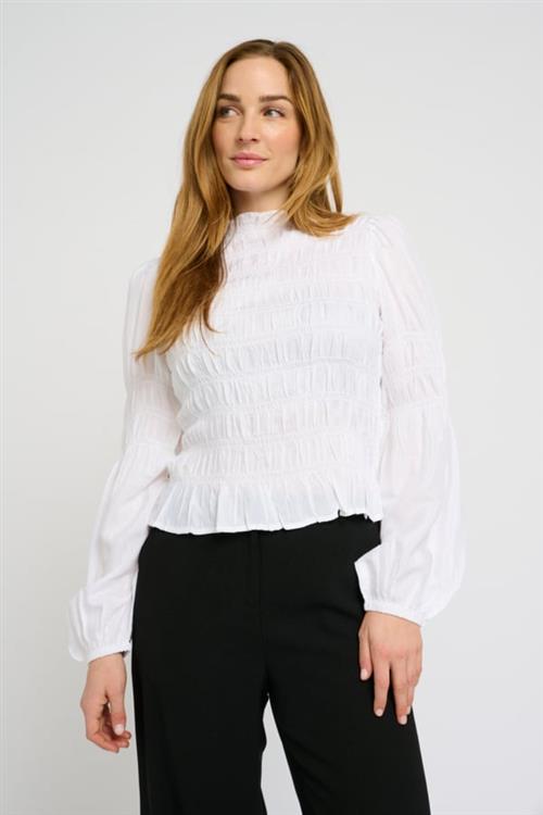 Se Cream Crhenva Blouse Kvinde Snow White Langærmede Bluser Str 44 - hos Magasin ved Magasin