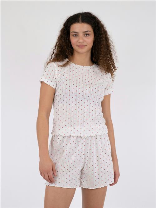 Neo Noir Lonnie Pointelle Heart Top Kvinde White Toppe Str 40 - hos Magasin