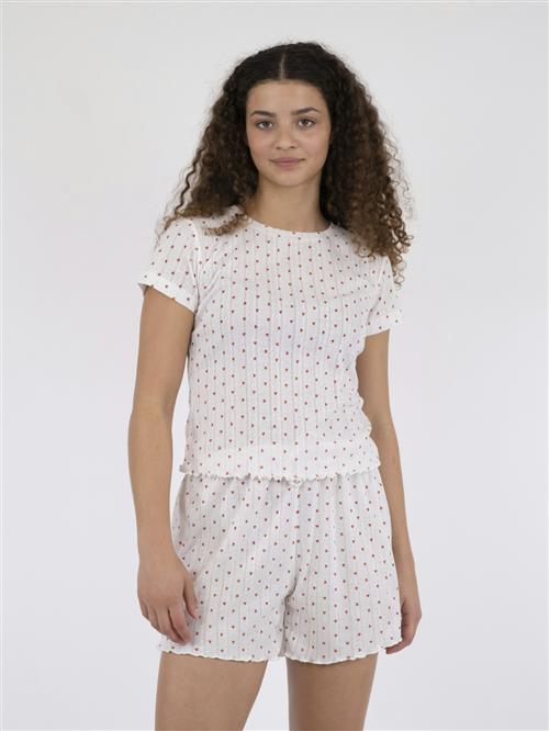 Se Neo Noir Lonnie Pointelle Heart Top Kvinde White Toppe Str 34 - hos Magasin ved Magasin