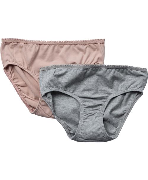 BAKITO by Magasin Du Nord Collection BAKITO by Magasin Girls Briefs 2pack Str 3 Light Grey Melange Underbukser Bomuld