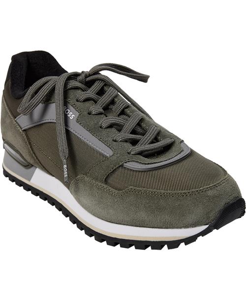 BOSS Parkourl_Runn_Sdnyt Mand Dark Green Sneakers Str 42 - hos Magasin