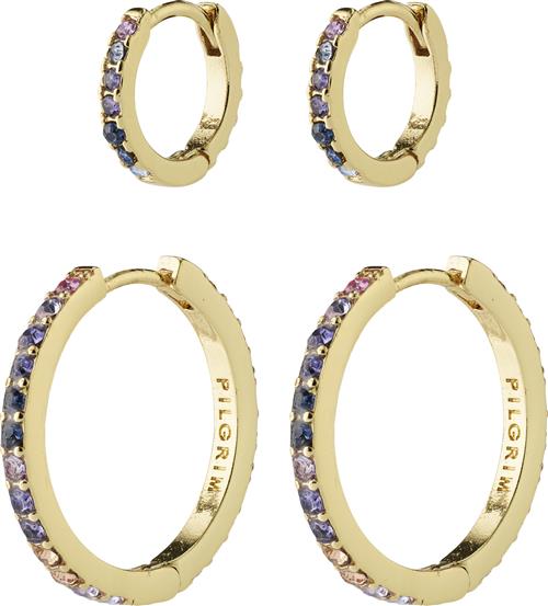 Se Pilgrim Reign Recycled Hoops, 2in-one set, Gold-plated one size - Creoler hos Magasin ved Magasin