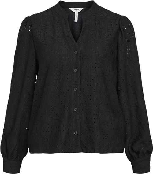 Object Objfeodora Marika L/S Shirt Noos Kvinde Black Langærmede Skjorter Str L - hos Magasin