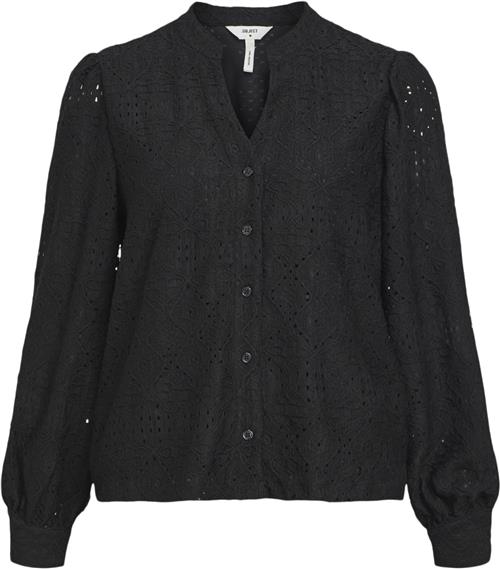 Object Objfeodora Marika L/S Shirt Noos Kvinde Black Langærmede Skjorter Str XL - hos Magasin