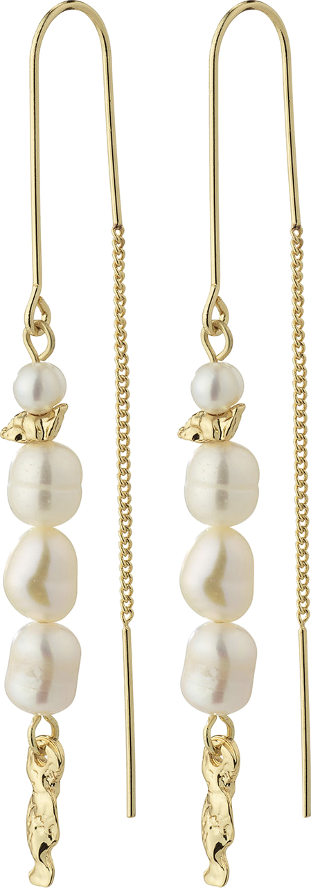 Se Pilgrim Berthe Pearl Chain Earrings Goldplated one size - Ørehænger hos Magasin ved Magasin