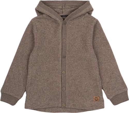 Mikk-Line Cotton Fleece Cardigan w Hood Str 74 - Melange Denver Fleece Bomuld hos Magasin