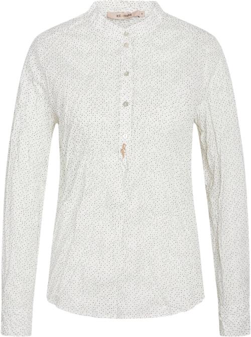 Rue de Femme Dot Shirt RdF Kvinde Sand Langærmede Skjorter Str L - hos Magasin